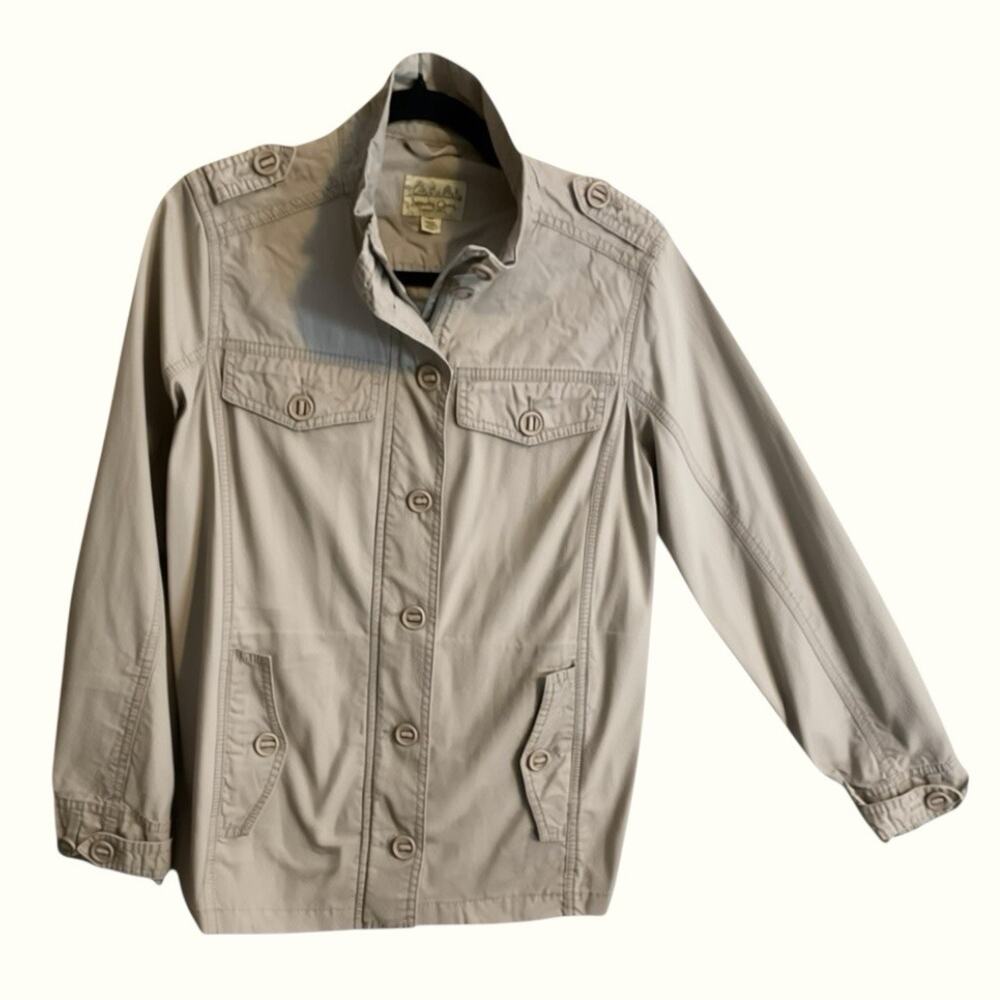 Cabela’s Khaki Utility‎ Jacket Women's S Cotton Safari Military Button Up
